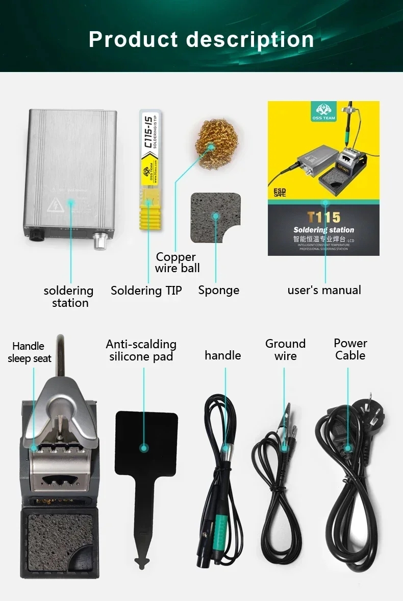 C115 Nano Soldering Iron Station - Station de soudage électrique micro-nano OSS